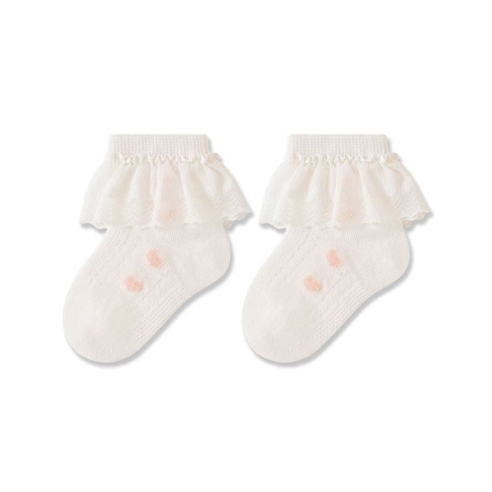 MyKids-USA® Baby Girls Breathable Lace Trim Socks