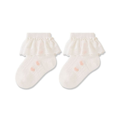 MyKids-USA® Baby Girls Breathable Lace Trim Socks