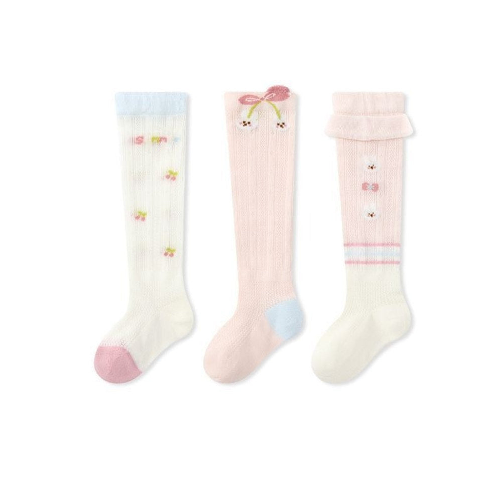 MyKids-USA® Baby Unisex Breathable Cute Cartoon Pattern Stockings 3-Pair Set