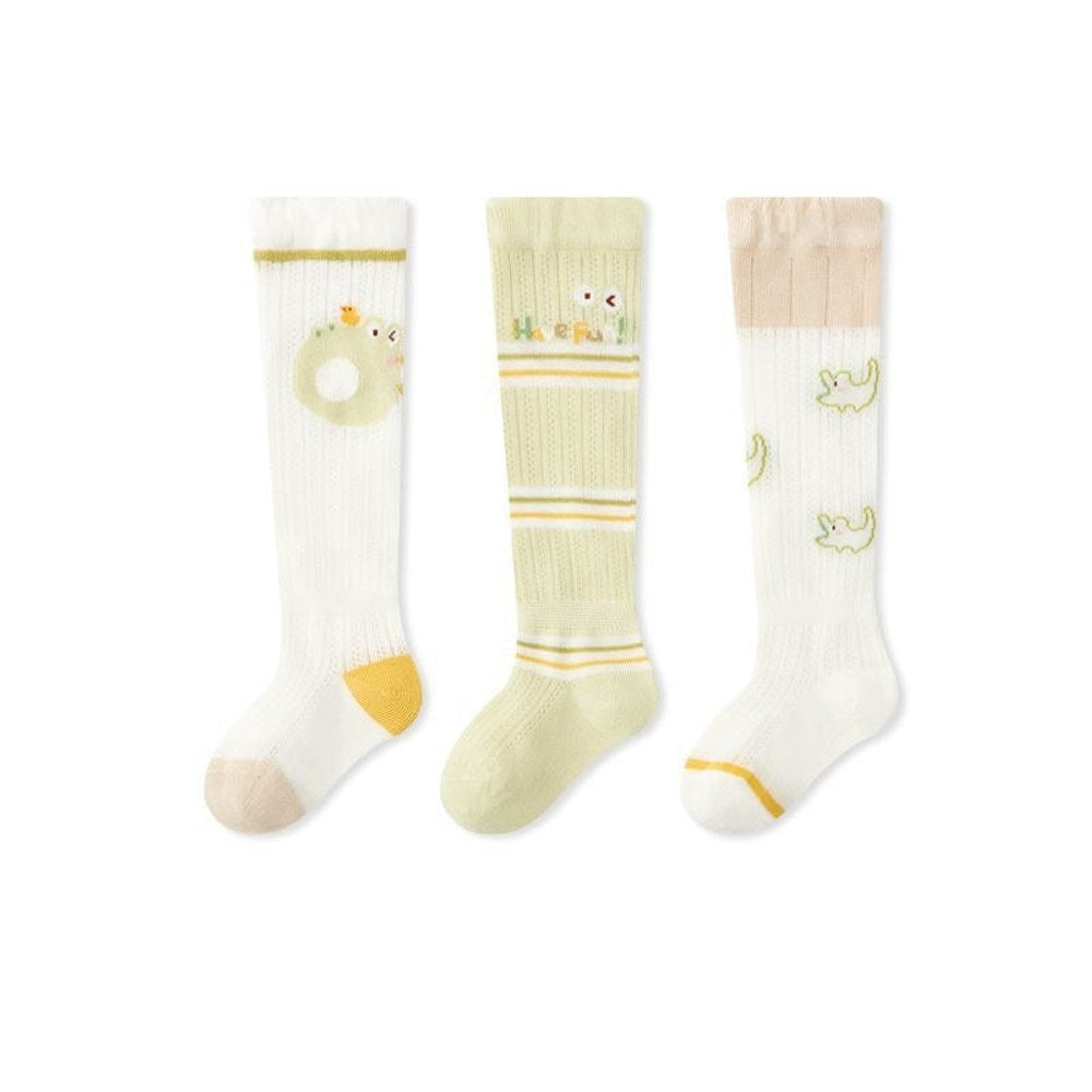 MyKids-USA® Baby Unisex Breathable Cute Cartoon Pattern Stockings 3-Pair Set