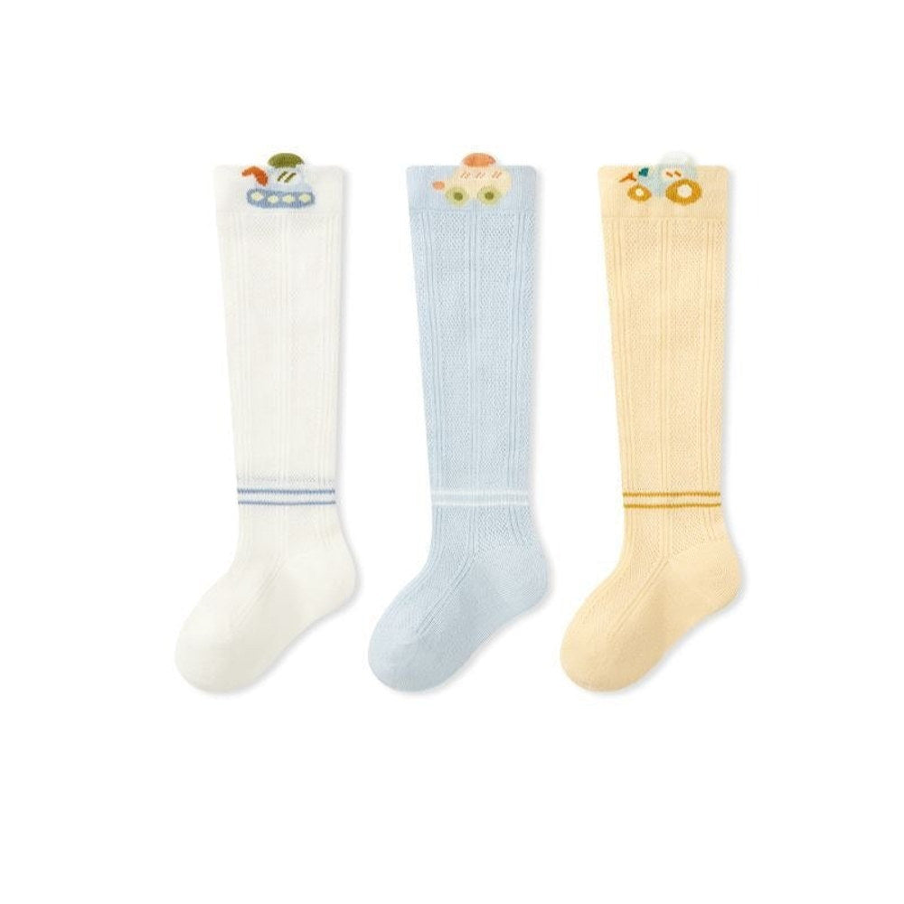 MyKids-USA® Baby Unisex Breathable Cute Cartoon Pattern Stockings 3-Pair Set