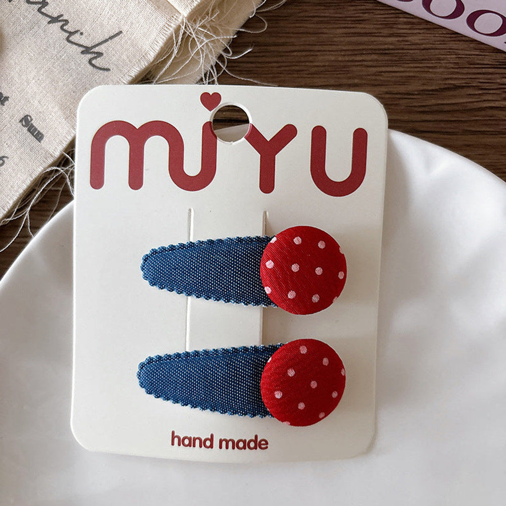 MyKids-USA® Collection of 2 Versatile Cute Cloth Design Hair Clips