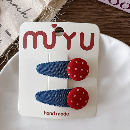 MyKids-USA® Collection of 2 Versatile Cute Cloth Design Hair Clips