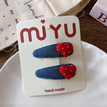 MyKids-USA® Collection of 2 Versatile Cute Cloth Design Hair Clips