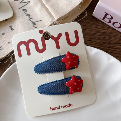 MyKids-USA® Collection of 2 Versatile Cute Cloth Design Hair Clips