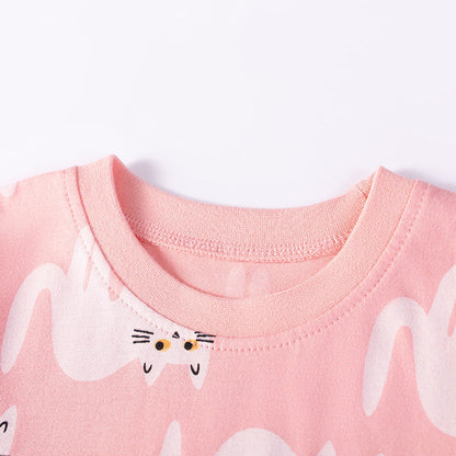 MyKids-USA® Cartoon Pattern Short Sleeves Dress for Stylish Girls