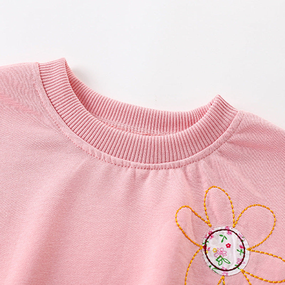 MyKids-USA® Girls Flowers and Cartoon Pattern Long Sleeves Top and Pants Clothing Set