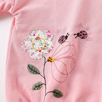 MyKids-USA® Girls Flowers and Cartoon Pattern Long Sleeves Top and Pants Clothing Set