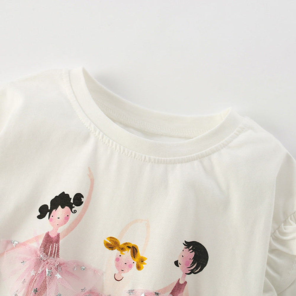 MyKids-USA® Spring and Autumn Girls Cartoon Pattern Long Sleeves Top and Pants Clothing Set