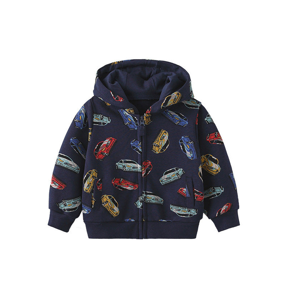 MyKids-USA® European and American Style Boys’ Racing Cars Pattern Coat with Long Sleeves