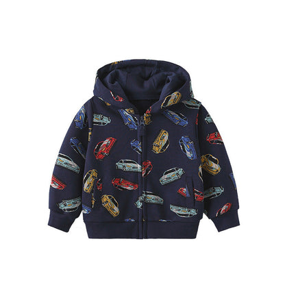 MyKids-USA® European and American Style Boys’ Racing Cars Pattern Coat with Long Sleeves