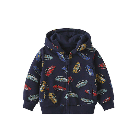 MyKids-USA® European and American Style Boys’ Racing Cars Pattern Coat with Long Sleeves