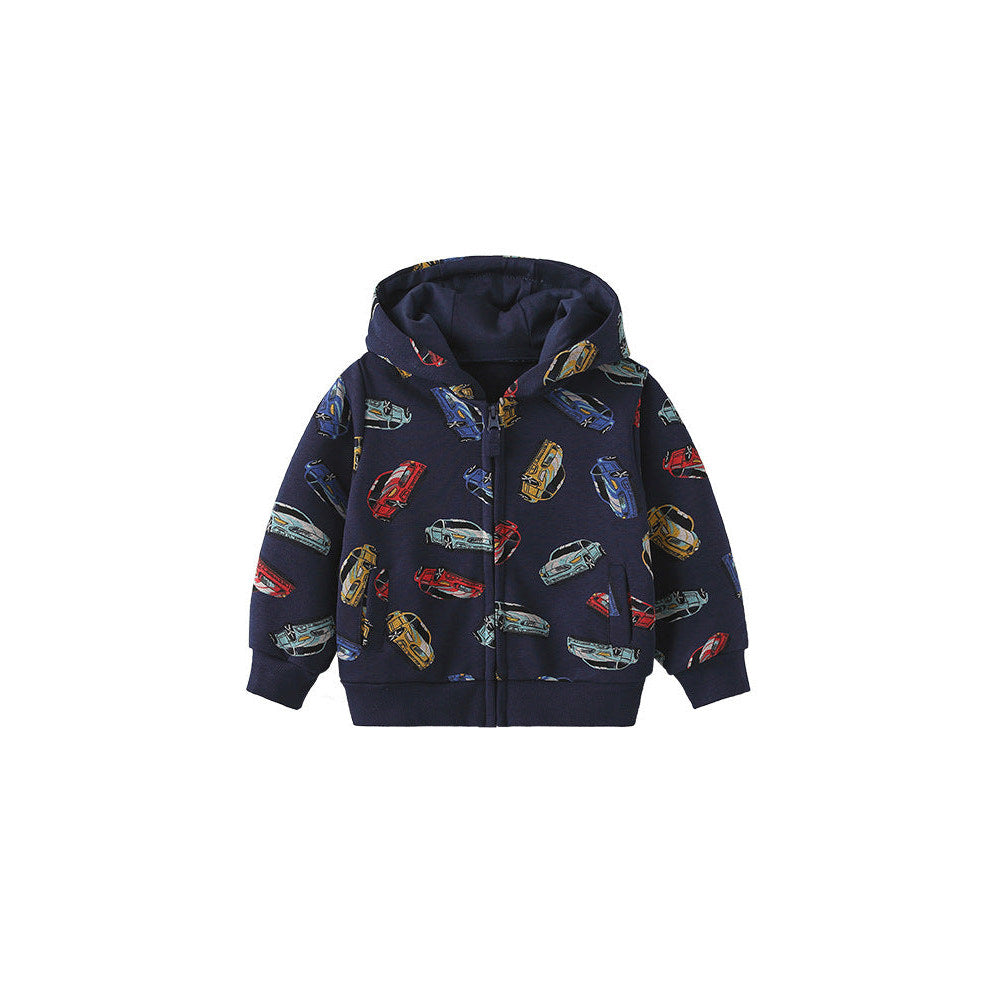 MyKids-USA® European and American Style Boys’ Racing Cars Pattern Coat with Long Sleeves