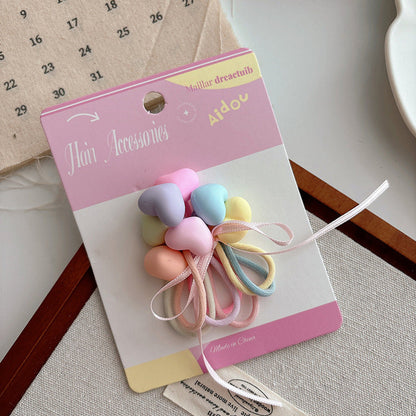 MyKids-USA® Collection of 7 Versatile Cute Geometric Shape Decorated Hair Ties