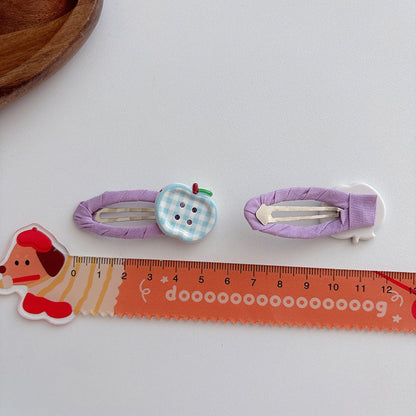 MyKids-USA® Collection of 2 Versatile Cute Cloth Design Fruits Decorated Hair Clips