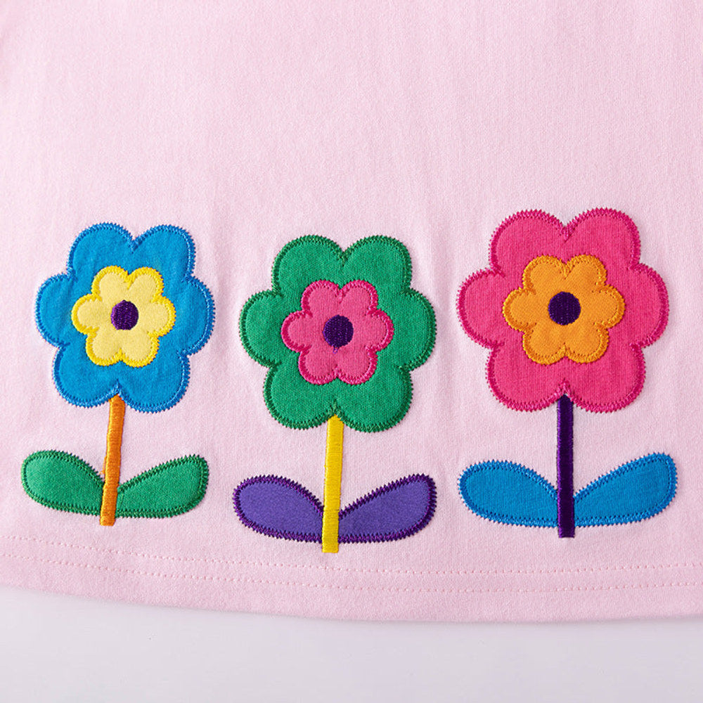 MyKids-USA® Summer Hot Selling Baby Kids Girls Short Sleeves Flowers Pattern T-shirt and Plain Pants Clothing Set