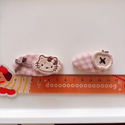 MyKids-USA® Collection of 2 Versatile Cute Shape Decorated Hair Clips and Hair Ties