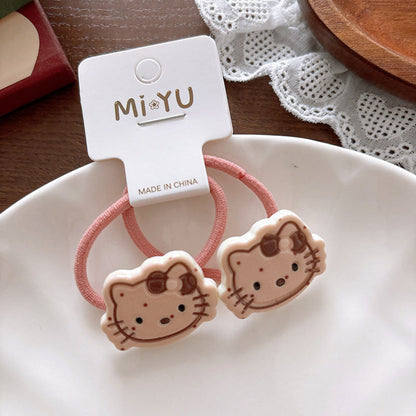 MyKids-USA® Collection of 2 Versatile Cute Shape Decorated Hair Clips and Hair Ties
