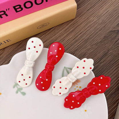 MyKids-USA® Collection of 2 Versatile Cute Dots Pattern Plastic Hair Clips