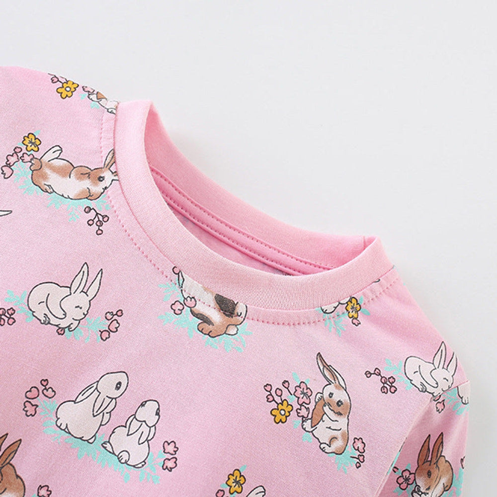 MyKids-USA® Girls Animals Cartoon Pattern Long Sleeves Top and Pants Clothing Set