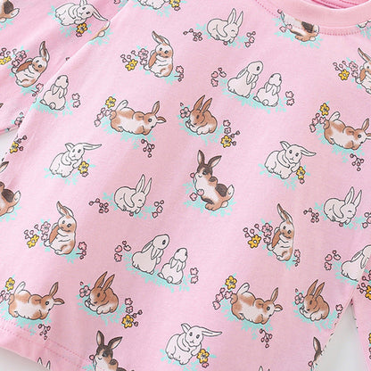 MyKids-USA® Girls Animals Cartoon Pattern Long Sleeves Top and Pants Clothing Set