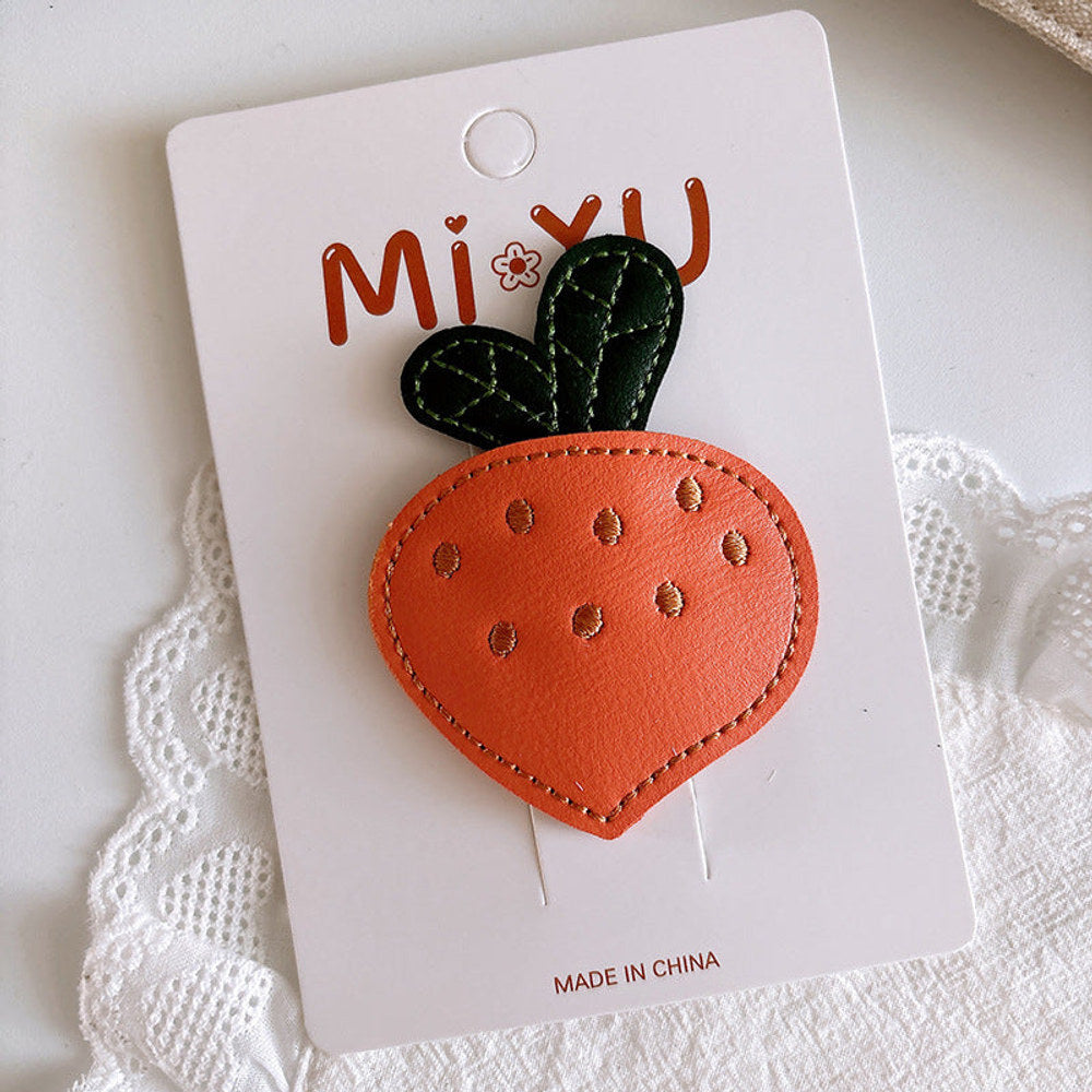 MyKids-USA® Cartoon Leather Bunny Hair Clips for Girls – Cute Style Side Hair Accessories