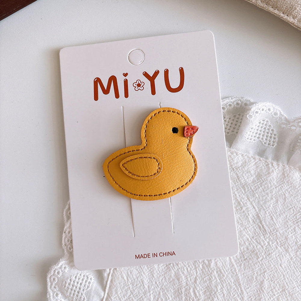 MyKids-USA® Cartoon Leather Bunny Hair Clips for Girls – Cute Style Side Hair Accessories