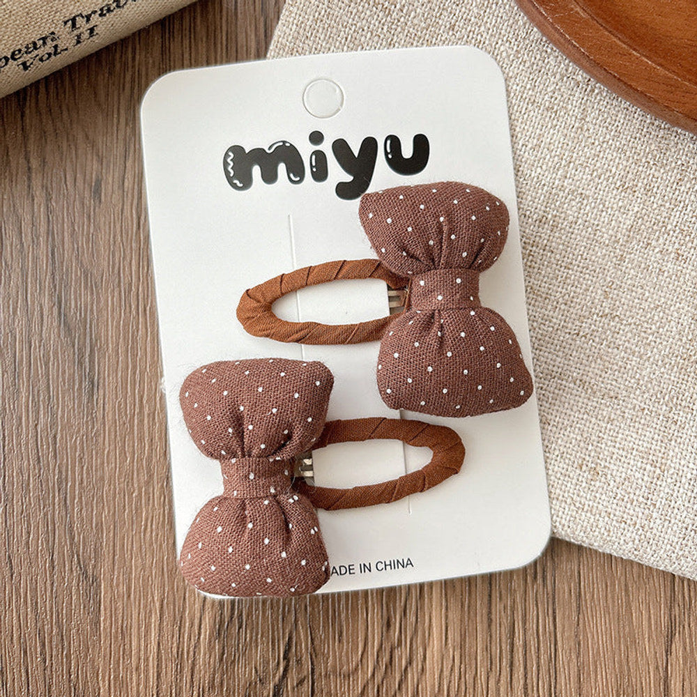 MyKids-USA® Collection of 2 Versatile Cute Shape Decorated Hair Clips and Hair Ties