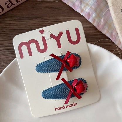 MyKids-USA® Collection of 2 Versatile Cute Geometric Shape Decorated Hair Clips