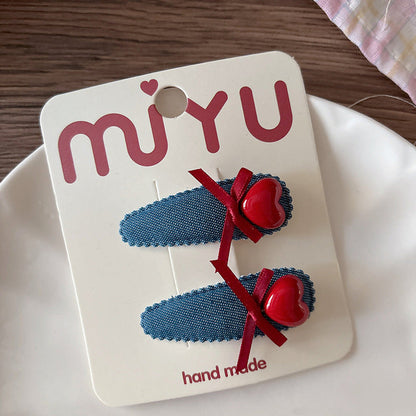MyKids-USA® Collection of 2 Versatile Cute Geometric Shape Decorated Hair Clips