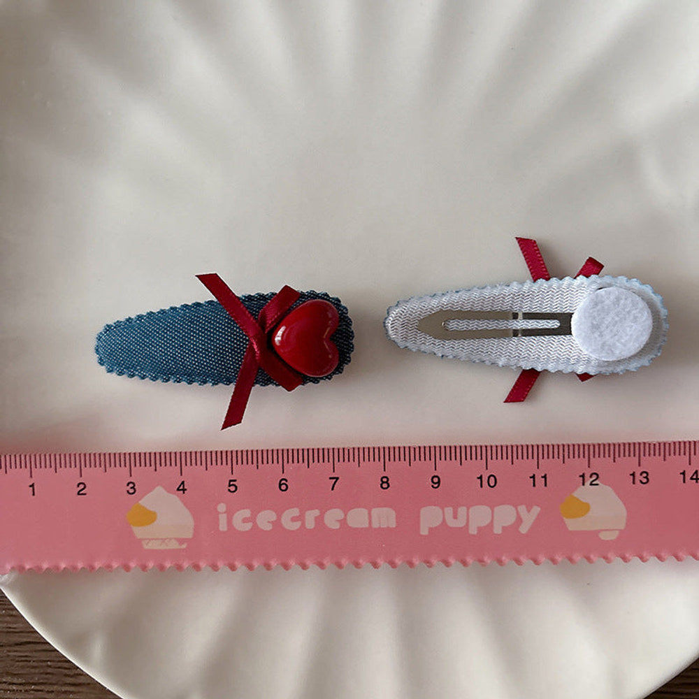 MyKids-USA® Collection of 2 Versatile Cute Geometric Shape Decorated Hair Clips