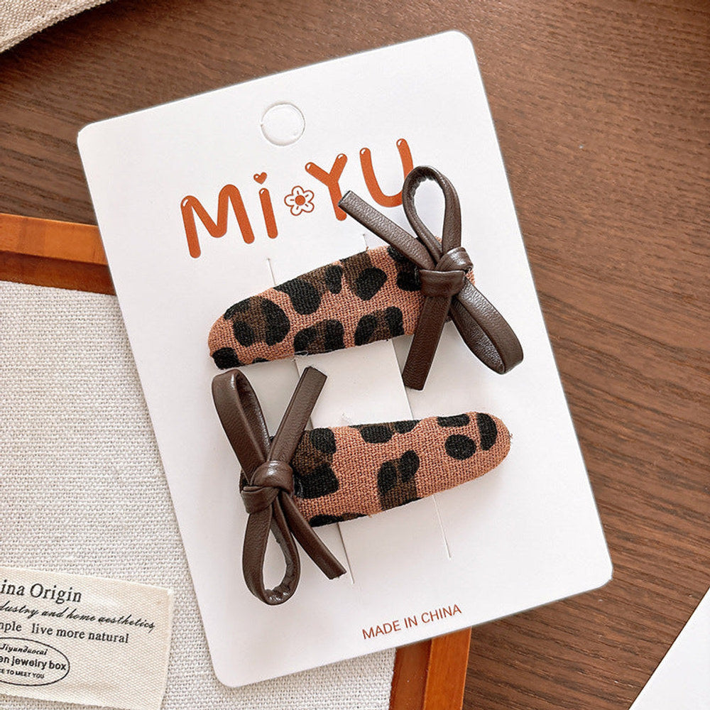 MyKids-USA® Collection of 2 Versatile Leopard Pattern Hair Clips
