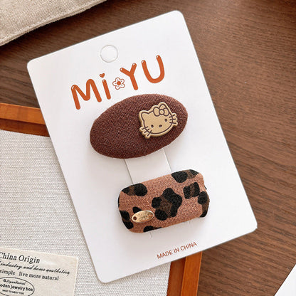 MyKids-USA® Collection of 2 Versatile Leopard Pattern Hair Clips