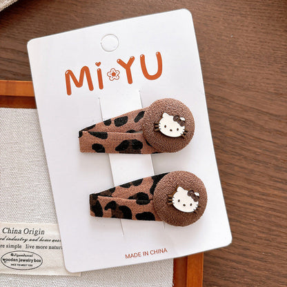MyKids-USA® Collection of 2 Versatile Leopard Pattern Hair Clips