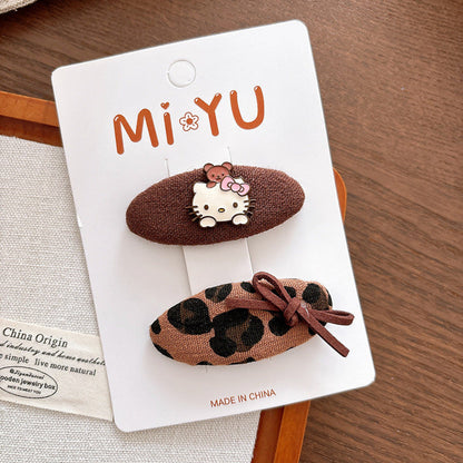MyKids-USA® Collection of 2 Versatile Leopard Pattern Hair Clips