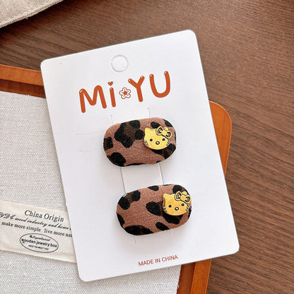 MyKids-USA® Collection of 2 Versatile Leopard Pattern Hair Clips