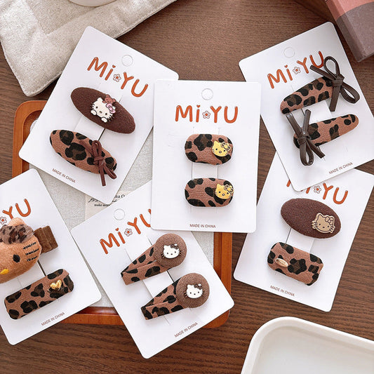 MyKids-USA® Collection of 2 Versatile Leopard Pattern Hair Clips
