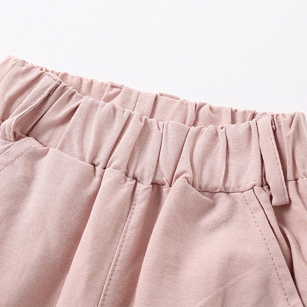 MyKids-USA® Modern Baby Kids Girls Pink Solid Color Pants