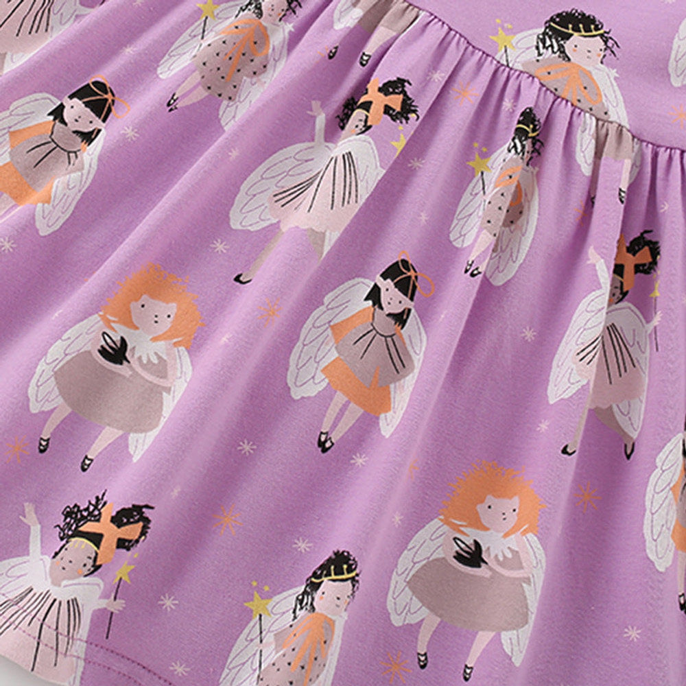 MyKids-USA® Spring and Autumn Arrival Kids Girls Cartoon Pattern Long Sleeves Cute Dress