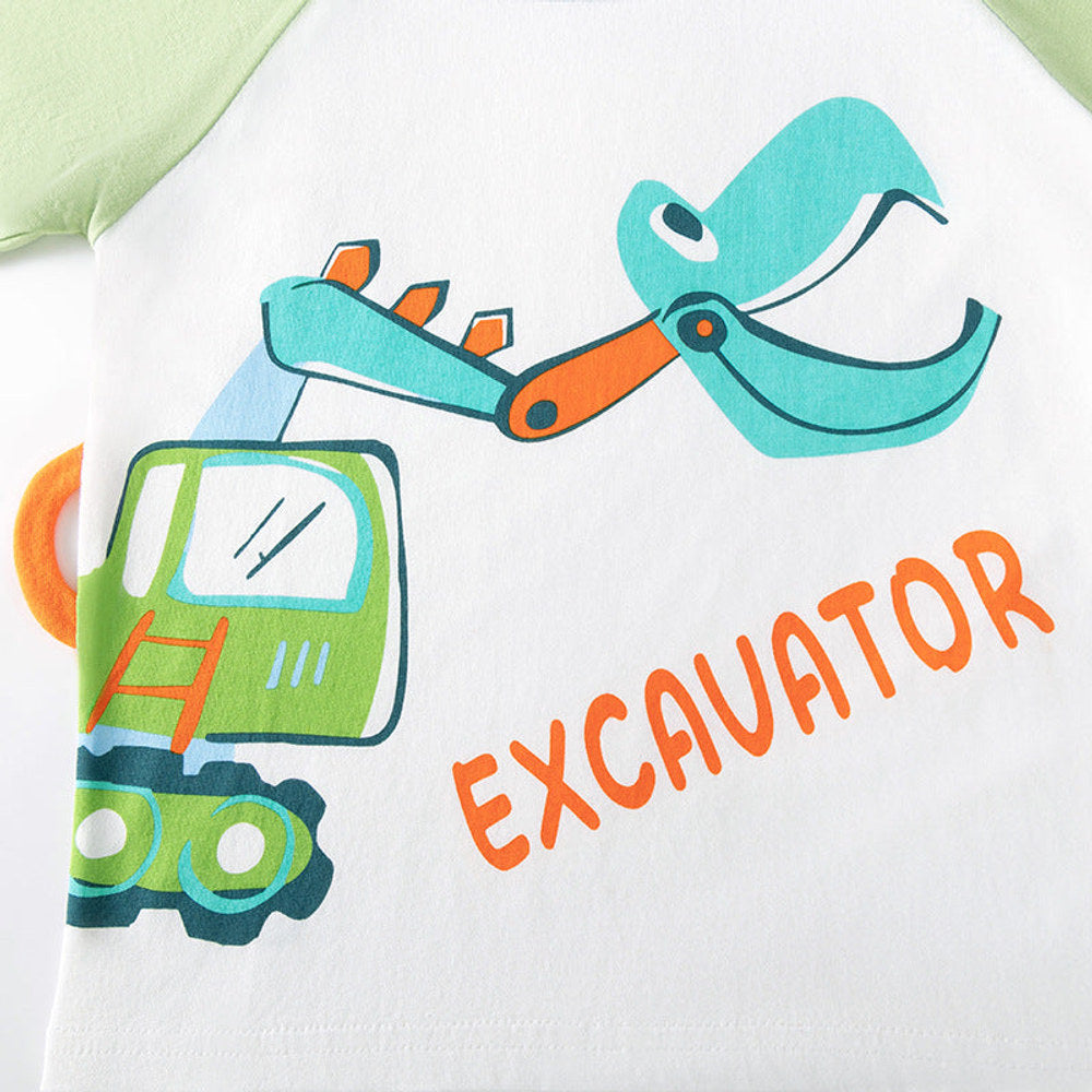 MyKids-USA® Baby Kids Boys Short Sleeves Cartoon and Letters Pattern T-shirt and Shorts Clothing Set