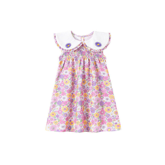 MyKids-USA® Summer Arrival Flowers Pattern Sleeveless Dress for Stylish Girls