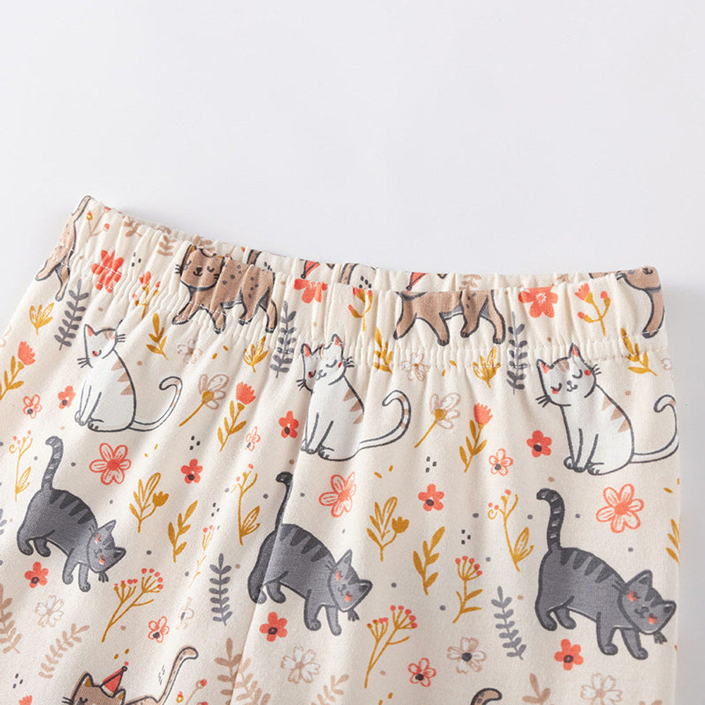 MyKids-USA® Baby Kids Girls Short Sleeves Cartoon Pattern T-shirt and Pants Clothing Set