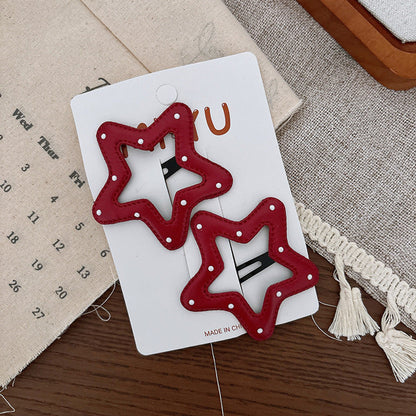 MyKids-USA® Collection of 2 Versatile Geometric Shape Dots Pattern Hair Clips