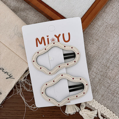 MyKids-USA® Collection of 2 Versatile Geometric Shape Dots Pattern Hair Clips