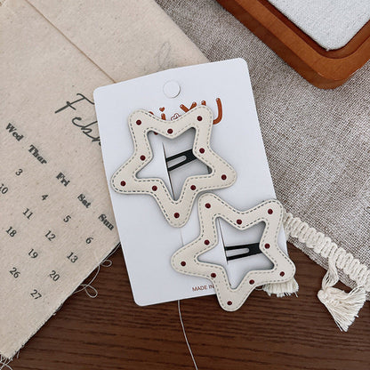 MyKids-USA® Collection of 2 Versatile Geometric Shape Dots Pattern Hair Clips