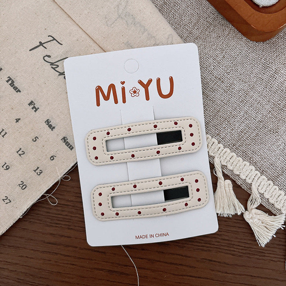 MyKids-USA® Collection of 2 Versatile Geometric Shape Dots Pattern Hair Clips