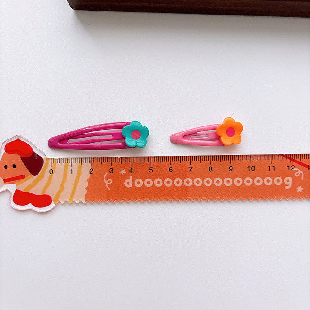 MyKids-USA® Collection of 6 Versatile Geometric Shape Flowers Pattern Hair Clips