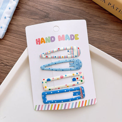 MyKids-USA® Collection of 4 Versatile Hollow-out Shape Dots Pattern Hair Clips
