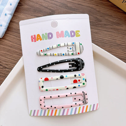 MyKids-USA® Collection of 4 Versatile Hollow-out Shape Dots Pattern Hair Clips