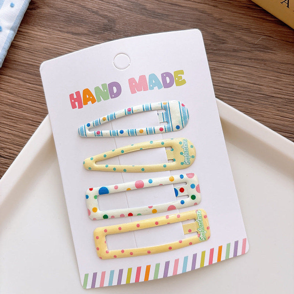 MyKids-USA® Collection of 4 Versatile Hollow-out Shape Dots Pattern Hair Clips